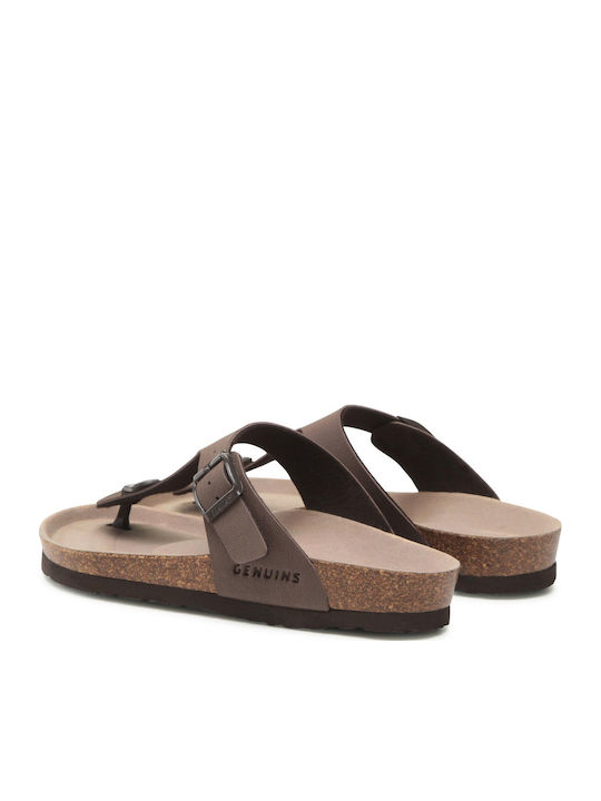 Women's Flat Sandals with Strap in Brown Color