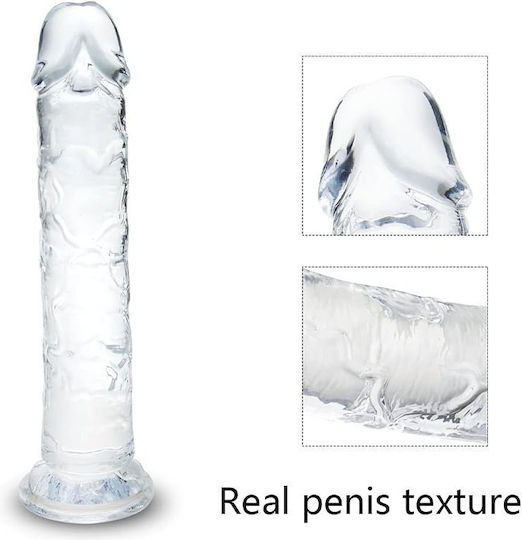 SMD Vanguard Glass Dildo With Suction Cup Transparent 23cm