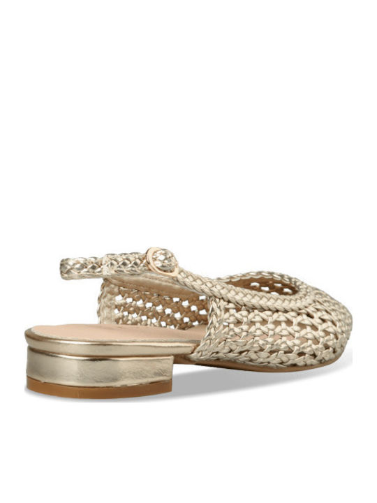 Damen Ballerinas Slingback in Gold Farbe