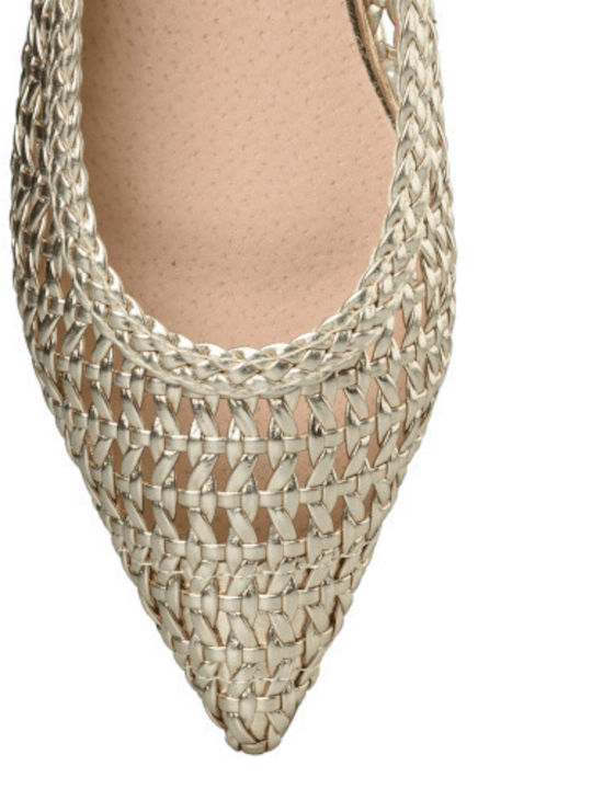 Damen Ballerinas Slingback in Gold Farbe