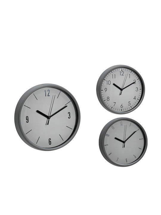 Ρολόι Τοίχου Artelibre Γκρι Πλαστικό Φ20cm 3 Σχέδια 8015361447137