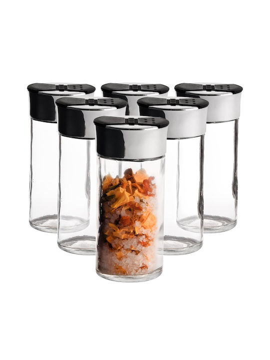 Orion Glass Tabletop Spice Rack Organizer Silver 6pcs
