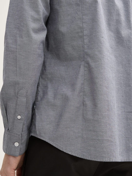 Oxford Long-sleeved Cotton Shirt Gray