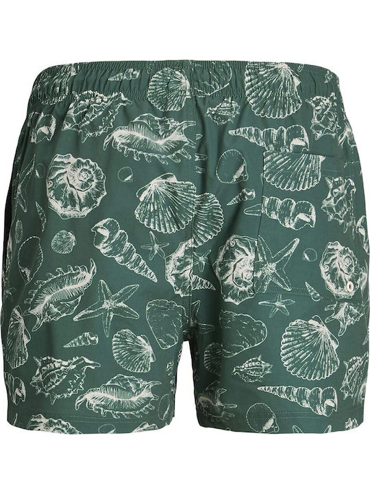 Men's Swimwear Shorts Mallard Green with Patterns