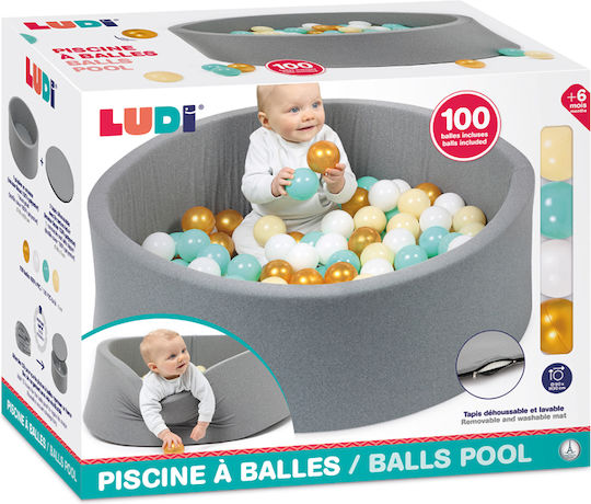 Ludi Ball Pit made of Fabric for 6+ Months Gray