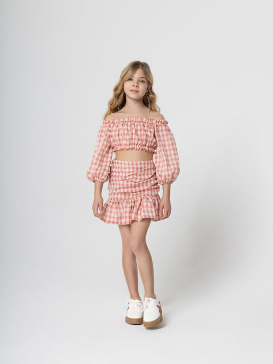 Kinder-Set mit Rock Sommer 2Stück Pink