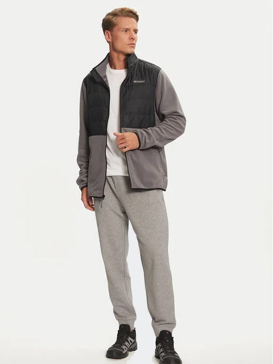 Basin Butte Full Men's Fleece Cardigan Gray
