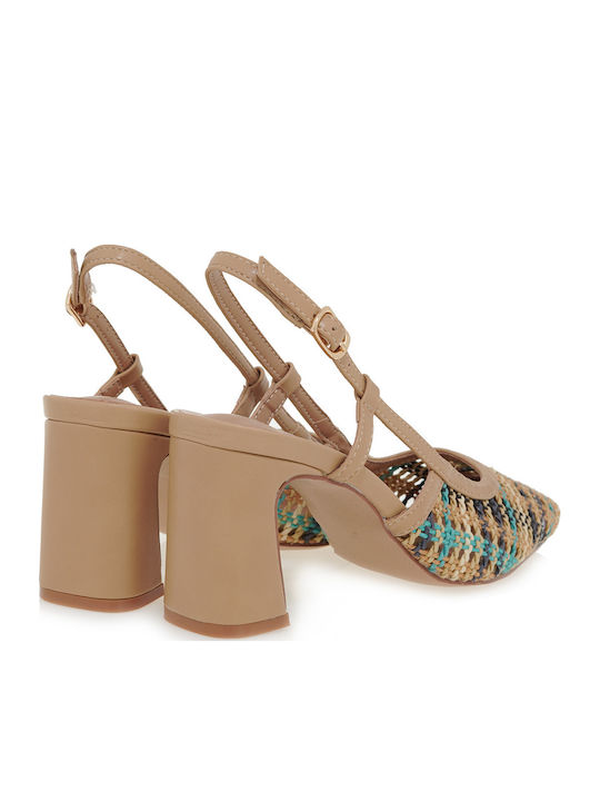 Synthetic Leather Tabac Brown High Heels