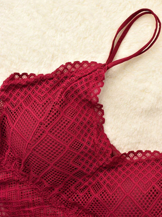 Women's Bralette Geometric Patterns Bordeaux 8272