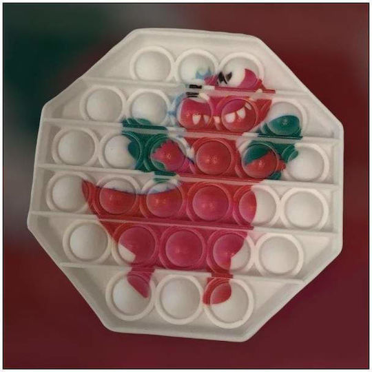 Siks Sensory Pop It Toy Silicone Bubbles Stress Relief Octagonal Shape Dragon Design Pink Green