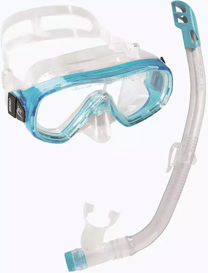 Cressi Ondina Jr Kids Snorkeling Set + Top Clear Aquamarine