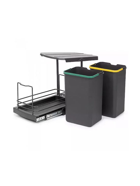 Emuca Waste Bin Recycling Plastic for Cabinet Multicolored 24lt 1pcs