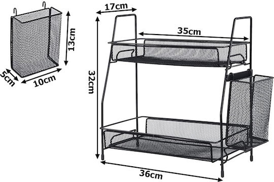Two-Tier Kitchen-Bathroom Shelf Basket – Loft Style-47-27213_cz