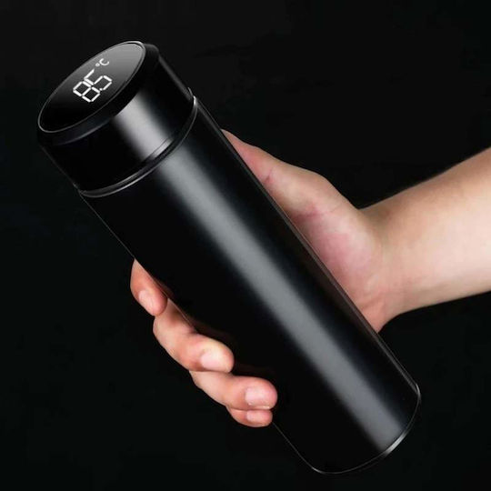 Μπουκάλι Θερμός Ανοξείδωτο 500ml Black