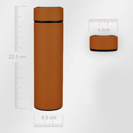 Μπουκάλι Θερμός Ανοξείδωτο 500ml Brown