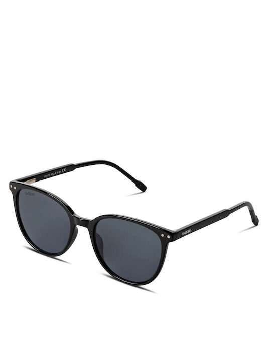 Smooder Unisex Sonnenbrille mit Schwarz Kunststoff Gestell und Schwarz Linse YAS01