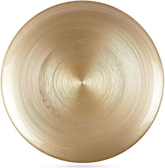 JK Home Decoration Коледна Тарелка Стъклена Златист Ø32см.