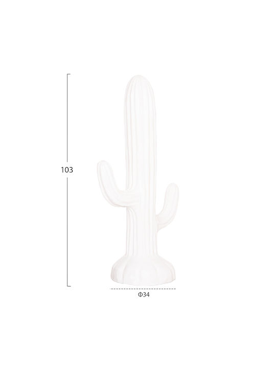 Homemarkt Διακοσμητικος Κακτος Δαπεδου Cactus Hm4386.02m Mdf Λευκο 54x34x103υεκ