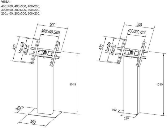 Multibrackets Pro Series Kiosk Βάση Τηλεόρασης Δαπέδου έως 32" και 20kg Μαύρο