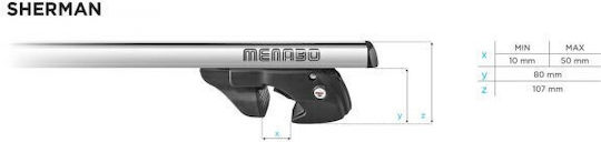 Menabo 120cm. pentru Nissan Notă Ford Explorator 2011+ (cu picioare pentru portbagaj de acoperiș și blocare)