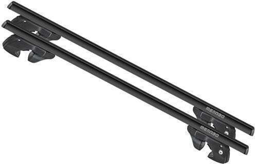Menabo Μπάρες Οροφής Αλουμινίου 120εκ. για Suzuki Grand Vitara Nissan Note 1998-2005 (Σετ με πόδια και κλειδαριά) Μαύρες