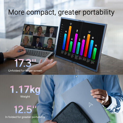 Asus ZenScreen Fold OLED MQ17QH OLED Portable Monitor 17.3" 2560x1920 Silver