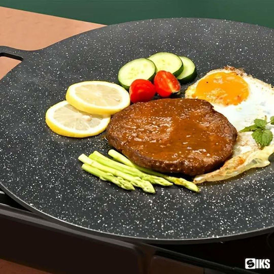 Mâner Plită Rotundă Japoneză Siks Placă Grătar Antiaderentă Multistrat 30 Cm Diametru Negru