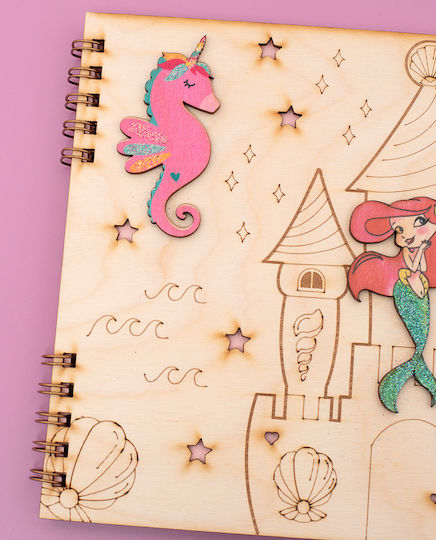 Handmade Mermaid Guest Book Made of Wood