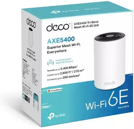 TP-LINK Deco XE75 v1 Access Point με Mesh Wi‑Fi 6E Dual Band (2.4 & 5GHz) Μονό Kit