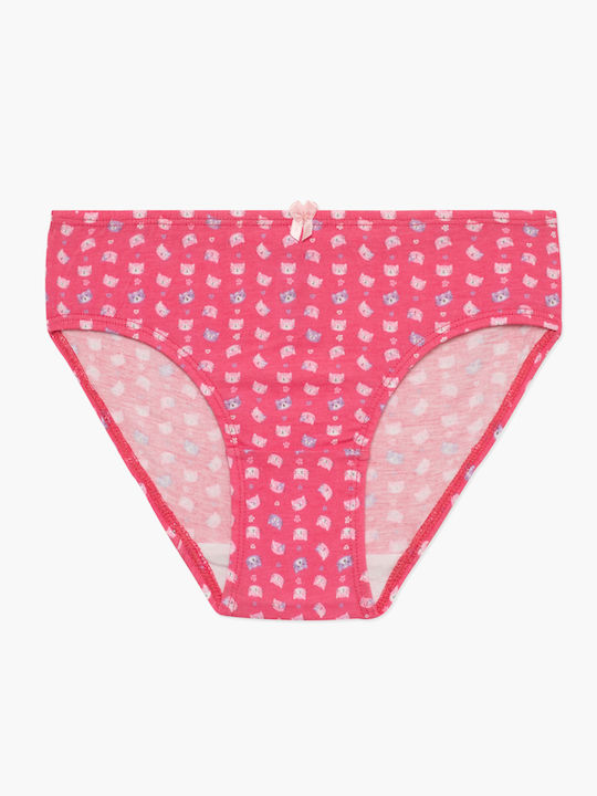 Minerva Cats Kids' Set with Briefs White-fuxia 3pcs