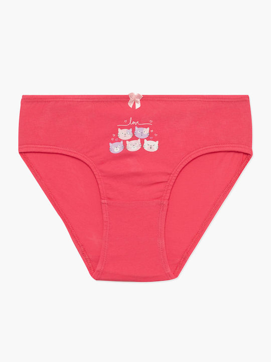 Minerva Cats Kids' Set with Briefs White-fuxia 3pcs