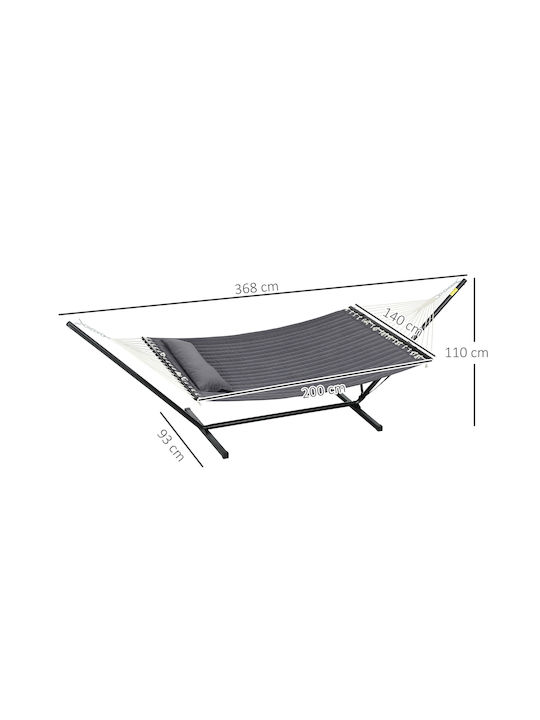 Outsunny Single Hammock with Stand Gray 368x93cm