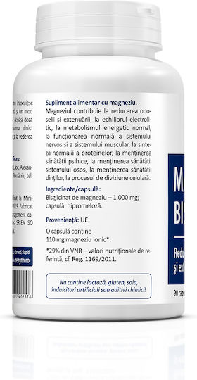 Zenyth Magnesium Bisglycinate 1000mg 90 κάψουλες Energy