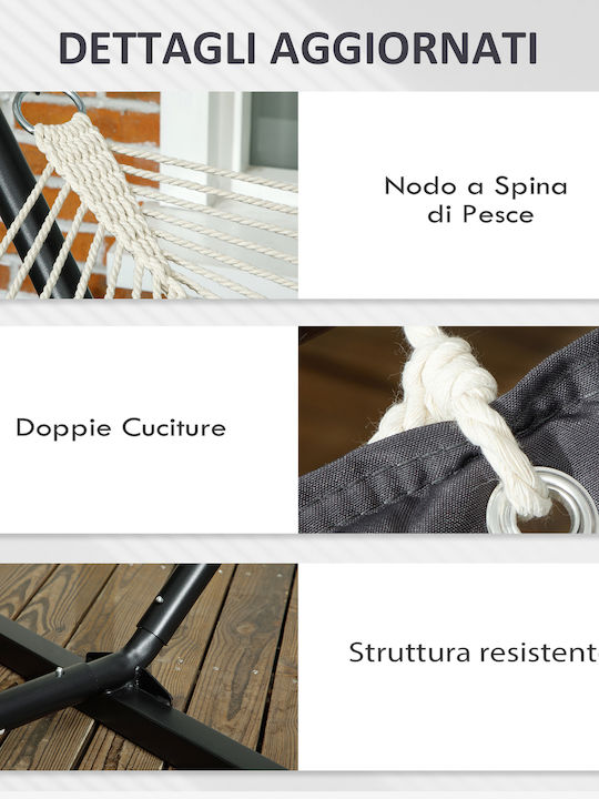 Outsunny Single Hammock with Stand Gray 368x93cm