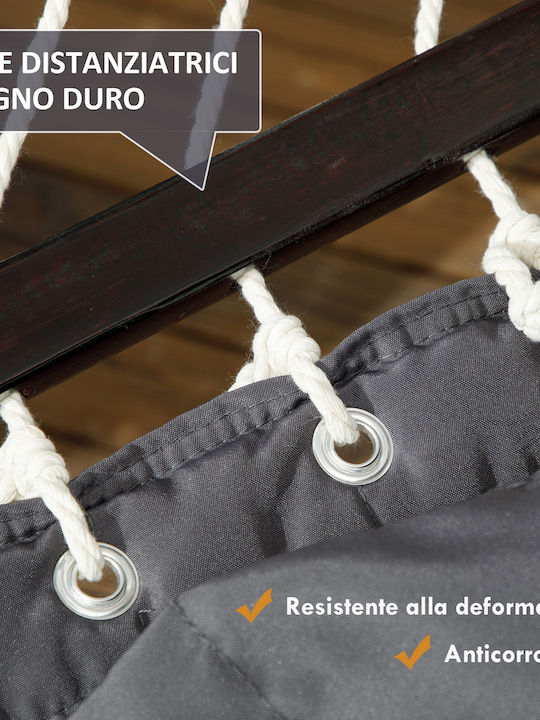 Outsunny Single Hammock with Stand Gray 368x93cm