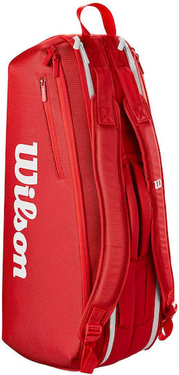 Wilson Super Tour Τσάντα Πλάτης Τένις 9 Ρακετών Κόκκινη
