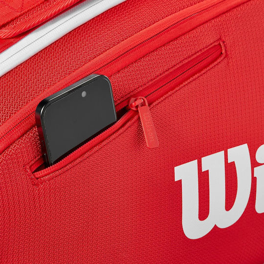 Wilson Super Tour Τσάντα Πλάτης Τένις 15 Ρακετών Κόκκινη