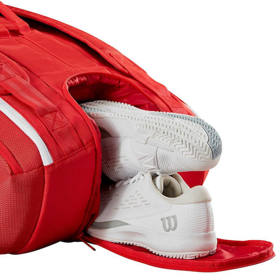 Wilson Super Tour Τσάντα Πλάτης Τένις 15 Ρακετών Κόκκινη