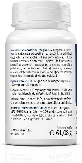 Zenyth Magnesium Bisglycinate 900mg 60 caps Energy