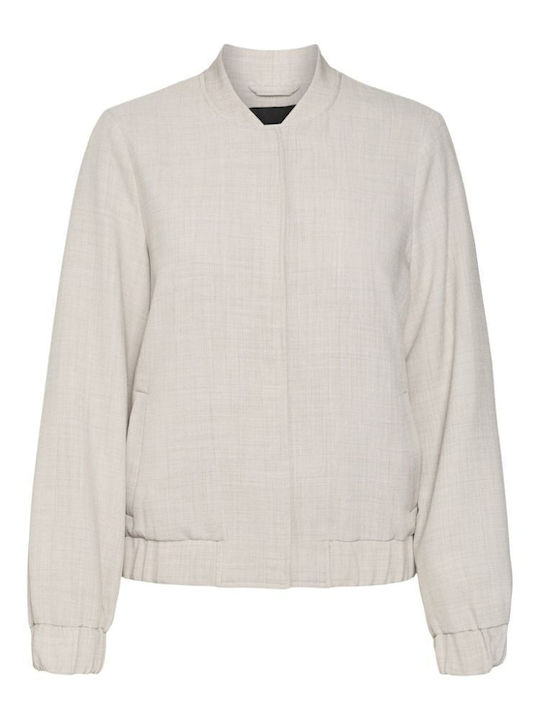 Women's Short Bomber Jacket for Spring or Autumn Vapour Blue/melange