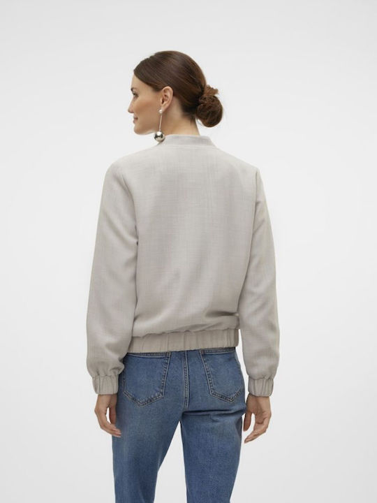 Women's Short Bomber Jacket for Spring or Autumn Vapour Blue/melange