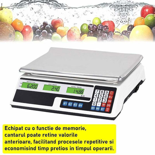 Electronic Balanță de Vânzare cu Amănuntul cu Capacitate de Cântărire 40kg și Subdiviziune 200gr
