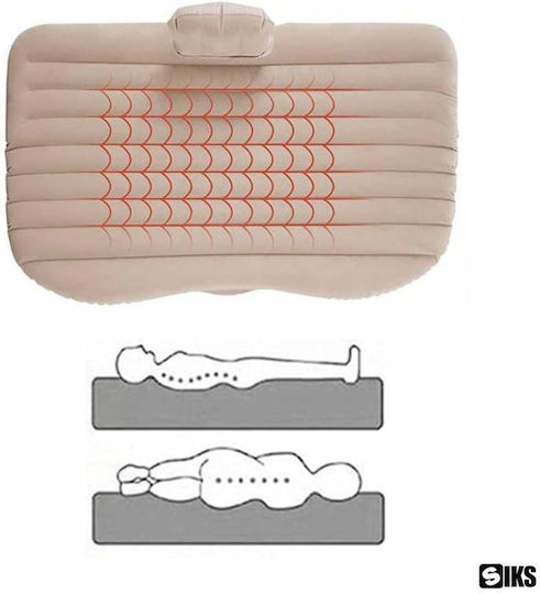 Saltea Gonflabilă pentru Mașină Siks Scaun Spate 2 Perne Incluse Pompa 140 X 87 Cm Bej