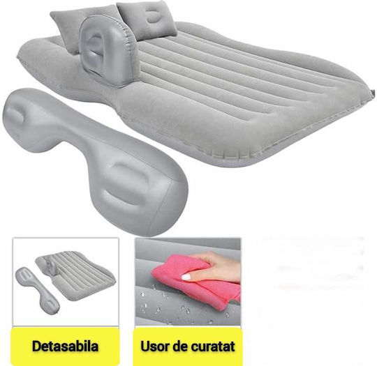 Saltea Gonflabilă pentru Mașină Siks Scaun Spate 2 Perne Incluse Pompă Gri