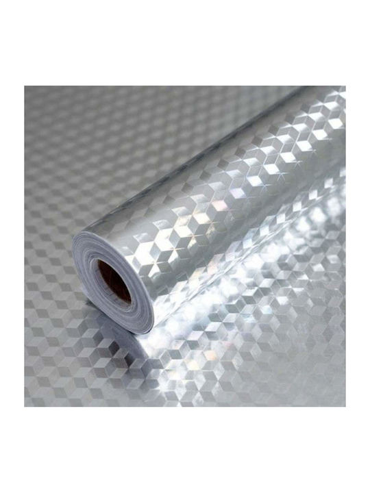 Rola de protecție autocolantă pentru blat de bucătărie Siks, impermeabilă, 61 x 300 cm, argintie