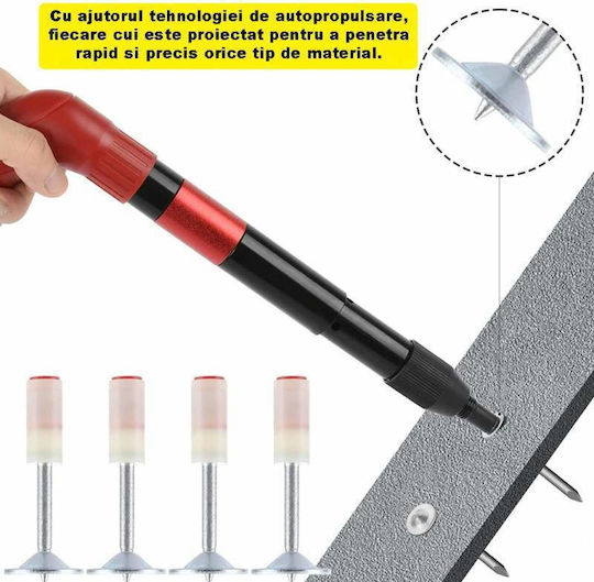 Set de cuie cu vârf ciupercă Siks, pistol autopropulsat, 100 bucăți, 7,2 mm, alb argintiu