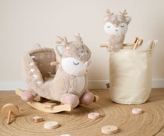 Bieco Fabric Rocking Toy Deer for 9+ months with Max Load Capacity 26kg Brown
