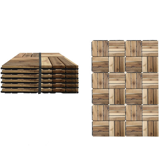 ArteLibre Плочка за градински под от Дървο 30x30бр 6бр