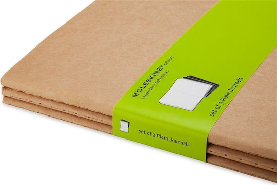 Moleskine Set 3 Notebooks 16 Sheets with Blank Pages Beige