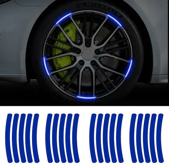 Set 20 Reflective Elements "wheel Arch" Cars Bicycles Motorcycles Atvs Scooters Blue Color